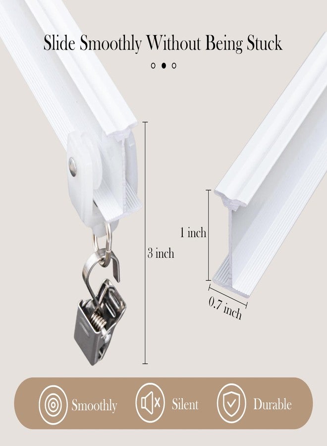 hoeflife Flexible Ceiling Curtain Tracks, Ceilings Track for Curtains, Aluminum Curtains Track Ceilings Mount,Wall Mount Curtain Rail, Ceiling Curtain Rod, Sliding Curtain Tracks with Clips (White 9FT) - Image 5